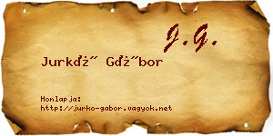 Jurkó Gábor névjegykártya