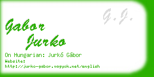 gabor jurko business card